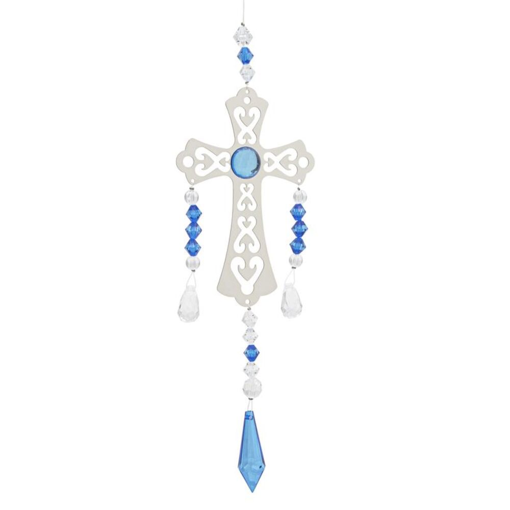 Sunflower Garden Birthstone Cross Suncatcher, September